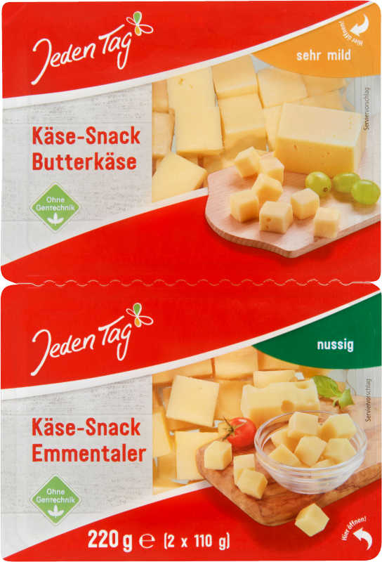 Jeden Tag Käsewürfel Maasdamer 45% + Butterkäse 48% 220g | Jeden Tag -  günstig einkaufen